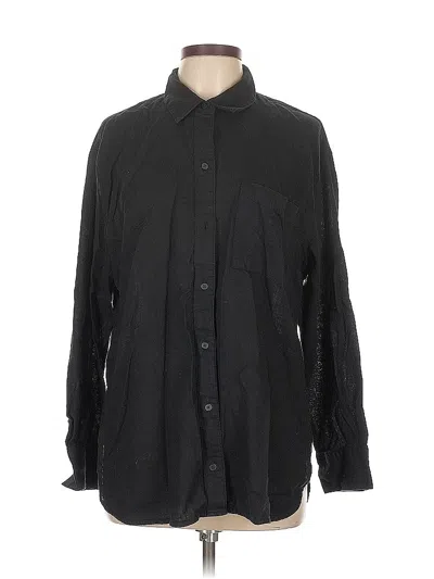 Pre-owned Old Navy Long Sleeve Button Down Shirt In Black