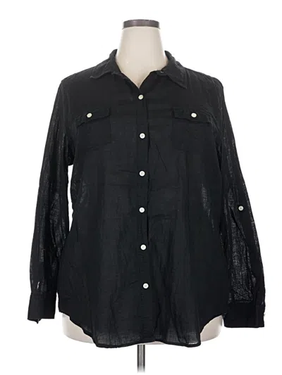 Pre-owned Old Navy Long Sleeve Button Down Shirt In Black