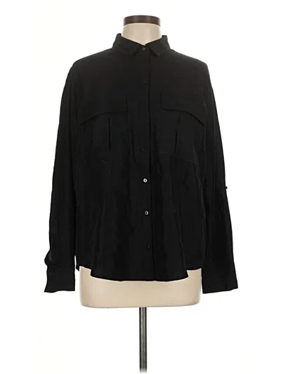Pre-owned Old Navy Long Sleeve Button Down Shirt In Black
