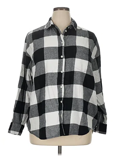 Pre-owned Old Navy Long Sleeve Button Down Shirt In Black