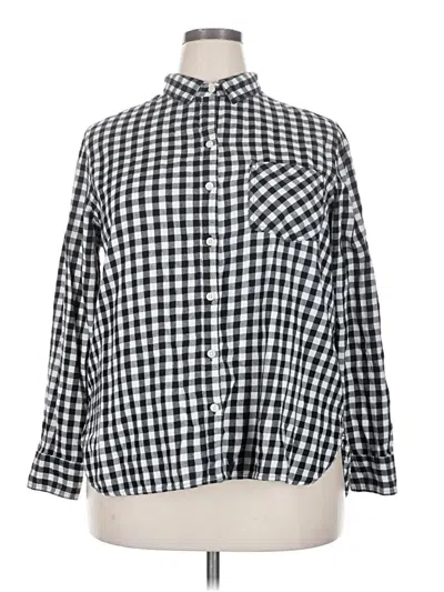 Pre-owned Old Navy Long Sleeve Button Down Shirt In Black