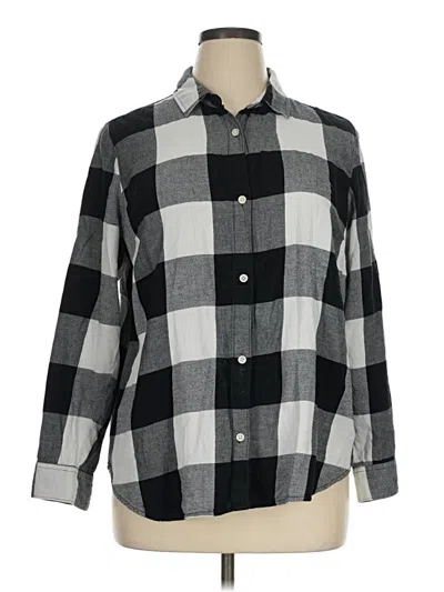 Pre-owned Old Navy Long Sleeve Button Down Shirt In Black