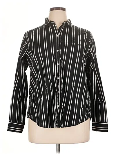 Pre-owned Old Navy Long Sleeve Button Down Shirt In Black