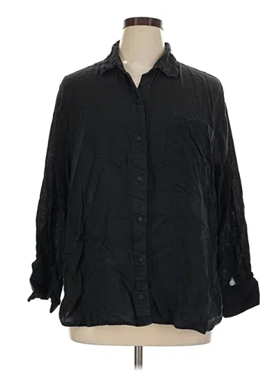 Pre-owned Old Navy Long Sleeve Button Down Shirt In Black