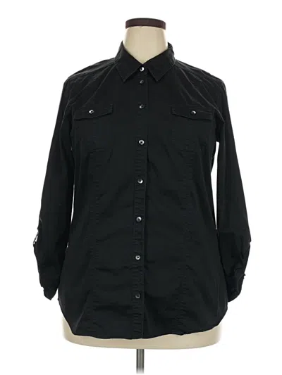 Pre-owned Old Navy Long Sleeve Button Down Shirt In Black