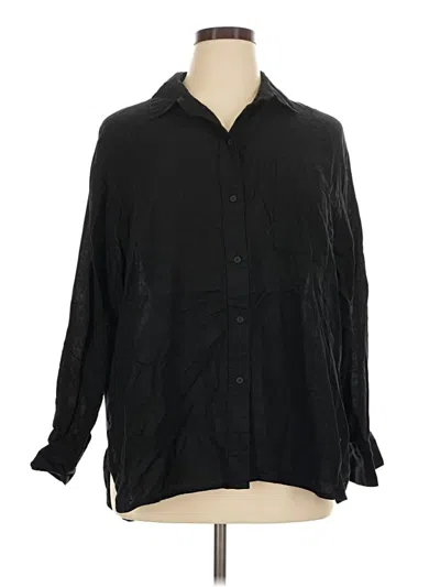 Pre-owned Old Navy Long Sleeve Button Down Shirt In Black