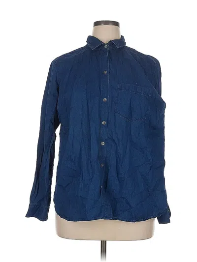 Pre-owned Old Navy Long Sleeve Button Down Shirt In Blue