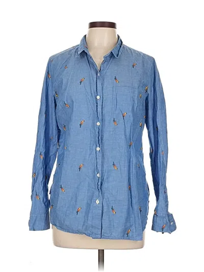 Pre-owned Old Navy Long Sleeve Button Down Shirt In Blue
