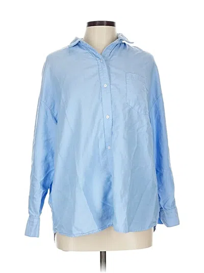 Pre-owned Old Navy Long Sleeve Button Down Shirt In Blue