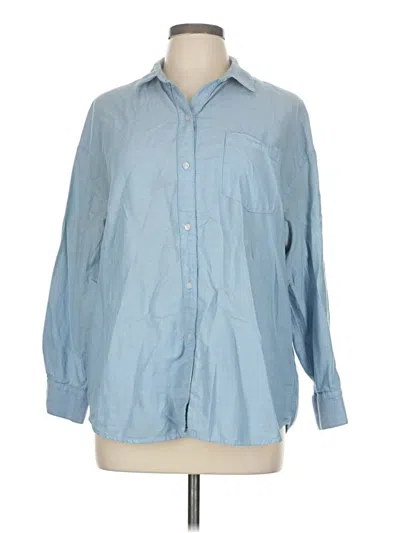 Pre-owned Old Navy Long Sleeve Button Down Shirt In Blue