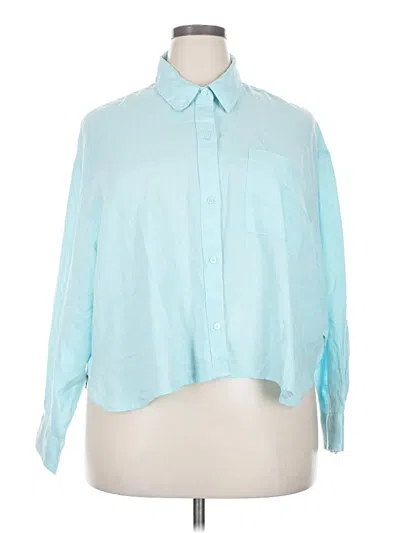 Pre-owned Old Navy Long Sleeve Button Down Shirt In Blue