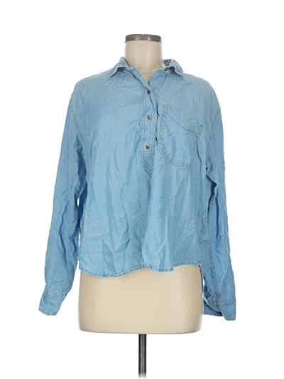 Pre-owned Old Navy Long Sleeve Button Down Shirt In Blue