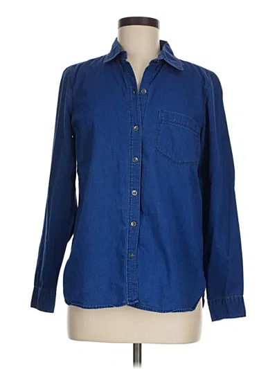 Pre-owned Old Navy Long Sleeve Button Down Shirt In Blue