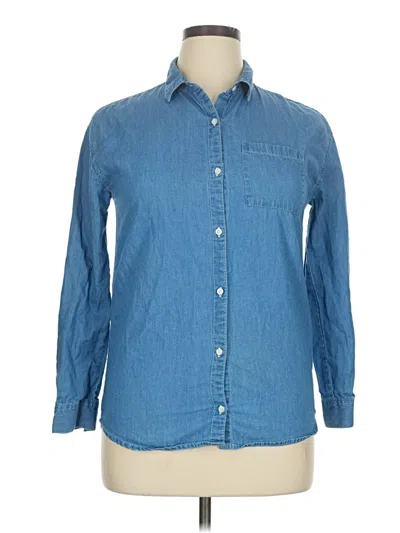 Pre-owned Old Navy Long Sleeve Button Down Shirt In Blue