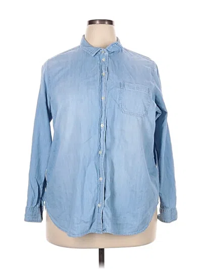 Pre-owned Old Navy Long Sleeve Button Down Shirt In Blue
