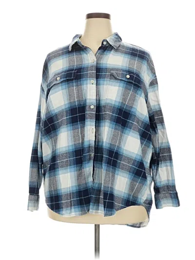 Pre-owned Old Navy Long Sleeve Button Down Shirt In Blue