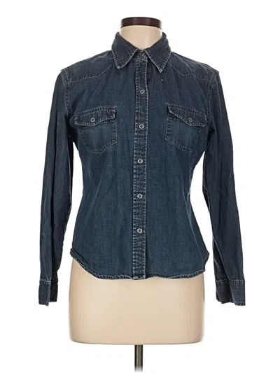 Pre-owned Old Navy Long Sleeve Button Down Shirt In Blue