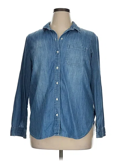 Pre-owned Old Navy Long Sleeve Button Down Shirt In Blue
