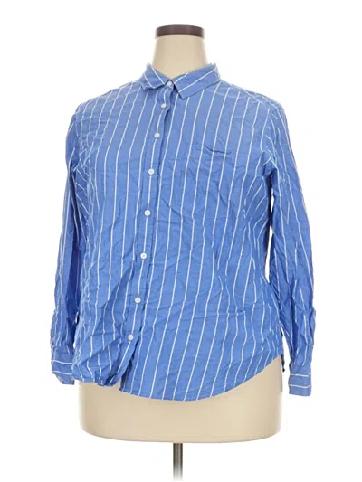 Pre-owned Old Navy Long Sleeve Button Down Shirt In Blue