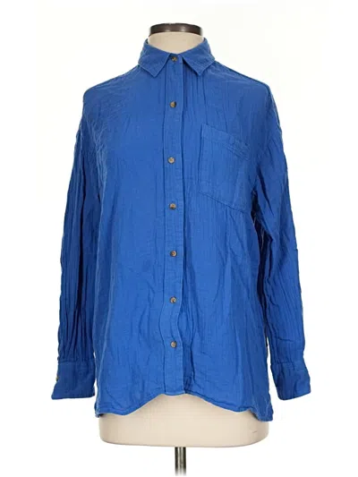 Pre-owned Old Navy Long Sleeve Button Down Shirt In Blue