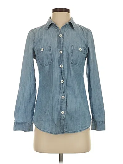 Pre-owned Old Navy Long Sleeve Button Down Shirt In Blue