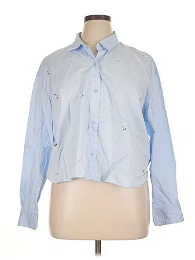 Pre-owned Old Navy Long Sleeve Button Down Shirt In Blue