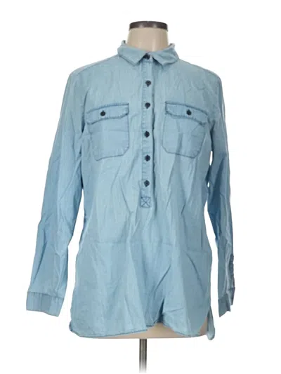 Pre-owned Old Navy Long Sleeve Button Down Shirt In Blue