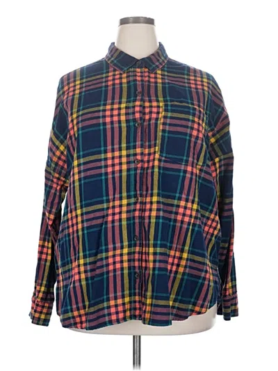 Pre-owned Old Navy Long Sleeve Button Down Shirt In Blue