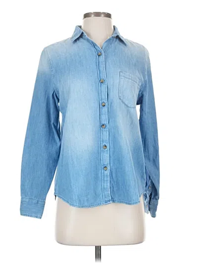 Pre-owned Old Navy Long Sleeve Button Down Shirt In Blue