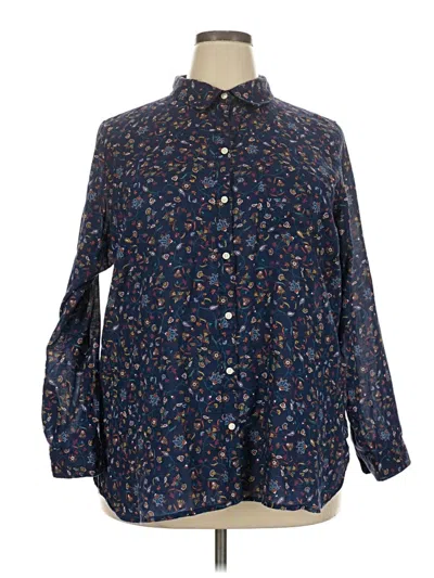 Pre-owned Old Navy Long Sleeve Button Down Shirt In Blue