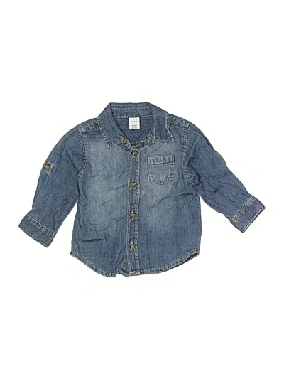 Pre-owned Old Navy Babies' Long Sleeve Button Down Shirt In Blue