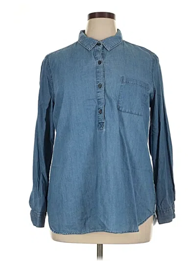 Pre-owned Old Navy Long Sleeve Button Down Shirt In Blue
