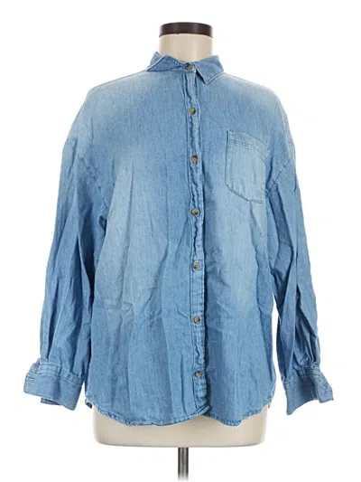 Pre-owned Old Navy Long Sleeve Button Down Shirt In Blue