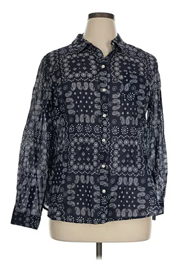 Pre-owned Old Navy Long Sleeve Button Down Shirt In Blue