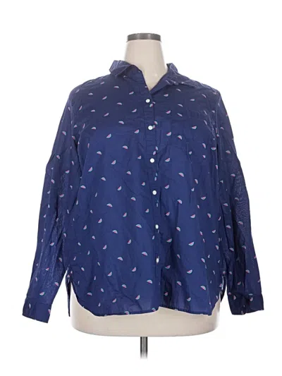 Pre-owned Old Navy Long Sleeve Button Down Shirt In Blue