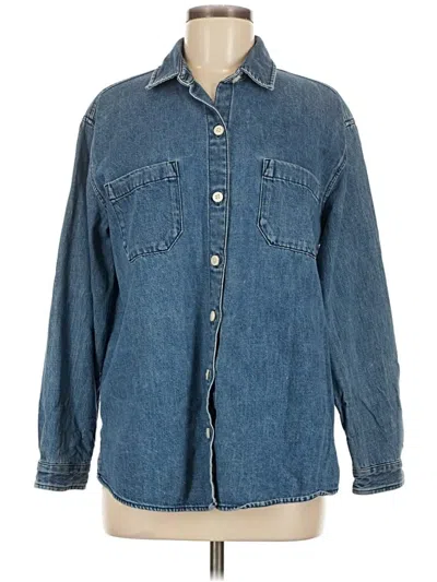 Pre-owned Old Navy Long Sleeve Button Down Shirt In Blue