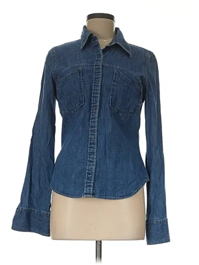 Pre-owned Old Navy Long Sleeve Button Down Shirt In Blue
