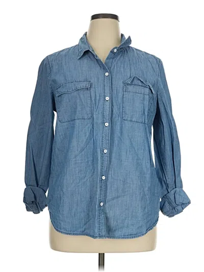 Pre-owned Old Navy Long Sleeve Button Down Shirt In Blue
