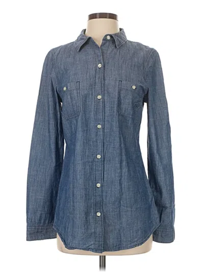 Pre-owned Old Navy Long Sleeve Button Down Shirt In Blue