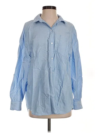 Pre-owned Old Navy Long Sleeve Button Down Shirt In Blue