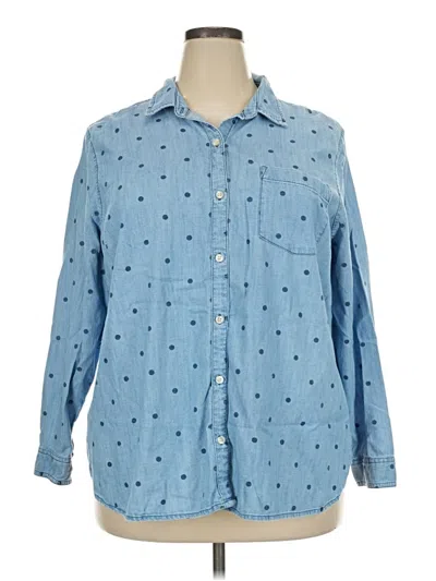Pre-owned Old Navy Long Sleeve Button Down Shirt In Blue