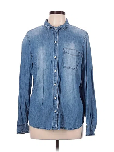 Pre-owned Old Navy Long Sleeve Button Down Shirt In Blue