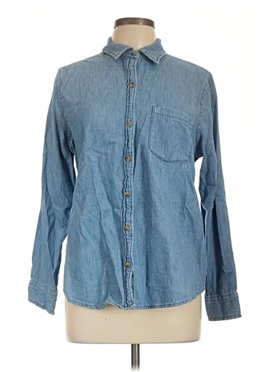 Pre-owned Old Navy Long Sleeve Button Down Shirt In Blue