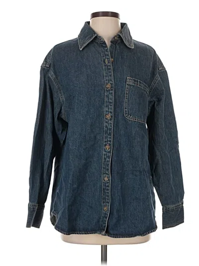 Old Navy Long Sleeve Button Down Shirt In Blue