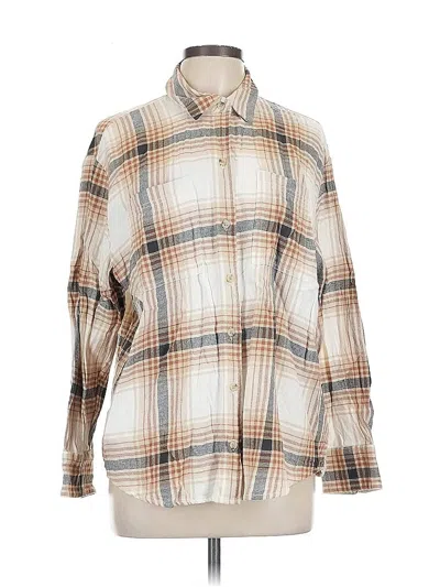 Pre-owned Old Navy Long Sleeve Button Down Shirt In Brown