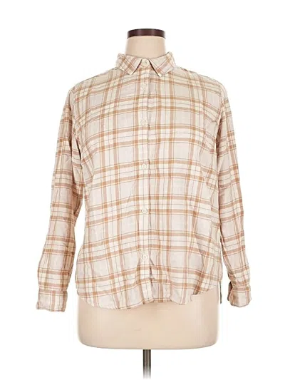 Pre-owned Old Navy Long Sleeve Button Down Shirt In Brown