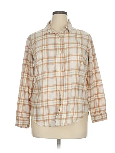 Pre-owned Old Navy Long Sleeve Button Down Shirt In Brown