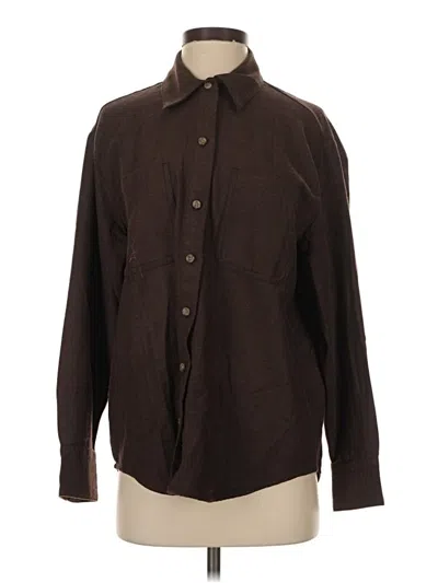 Pre-owned Old Navy Long Sleeve Button Down Shirt In Brown
