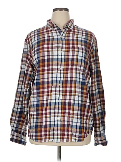 Pre-owned Old Navy Long Sleeve Button Down Shirt In Brown