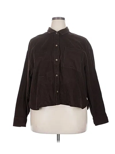 Pre-owned Old Navy Long Sleeve Button Down Shirt In Brown